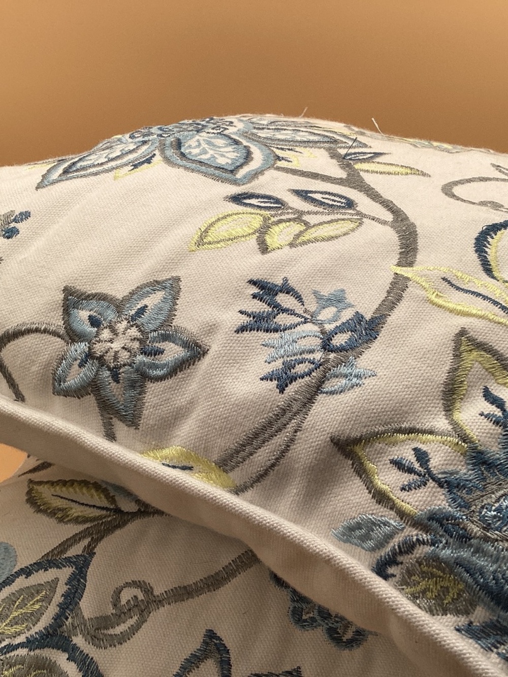 Jacobean embroidered throw pillows